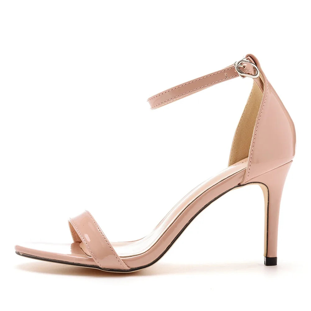 Zapatos De tacón alto De PU para Mujer, Sandalias De talla grande 35-46, para fiesta De boda y Noche